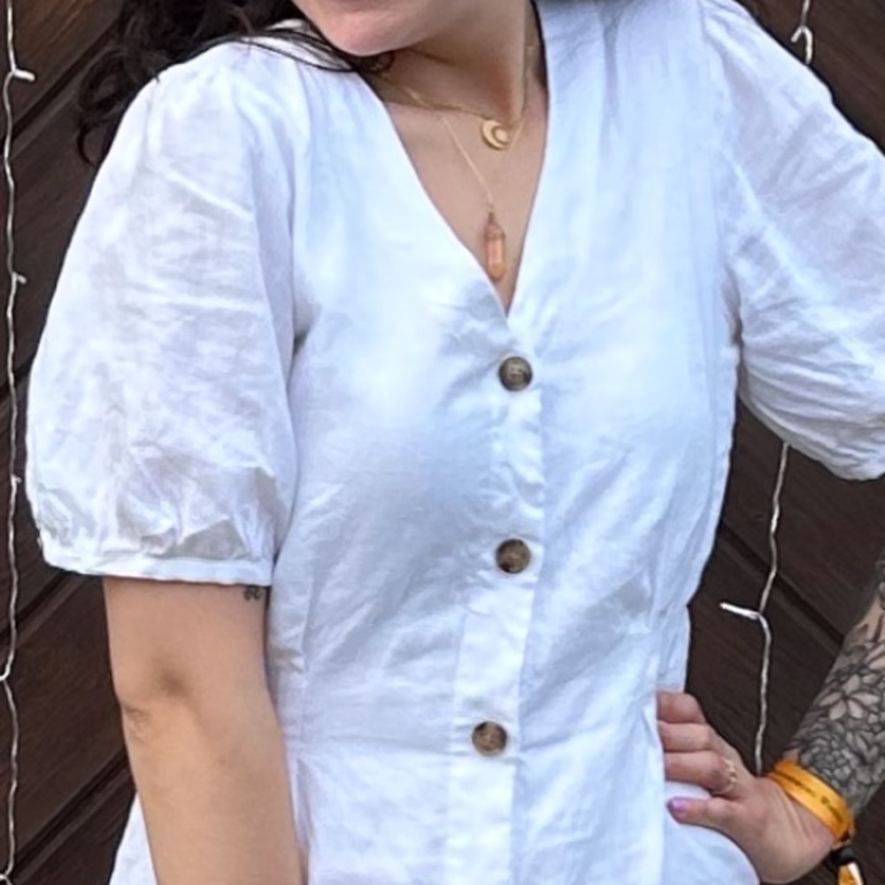 LOFT Ivory Button-Down Top